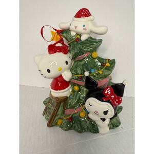 Hello Kitty Christmas Decorating The Tree Ceramic Figurine by Blue Sky Clayworks